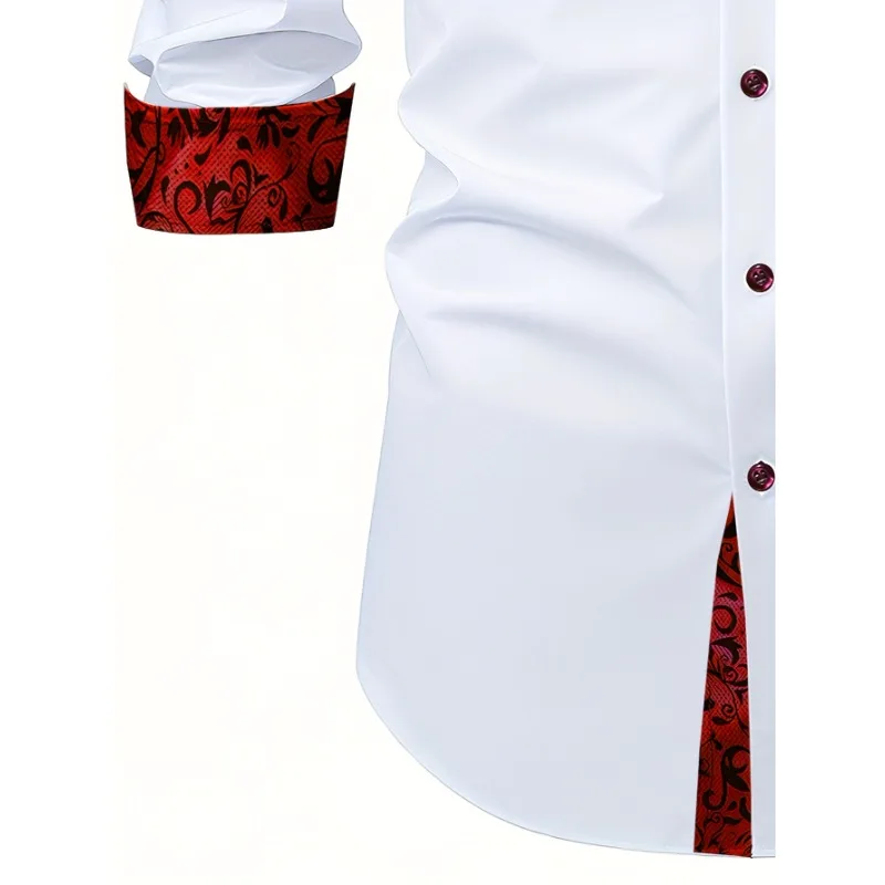 2025 FGKKS الرجال قميص أبيض العلامة التجارية الجديدة العصرية المرقعة كم طويل مطاطا أربعة الموسم شارع العليا الذكور فستان قميص 2025 FGKKS الرجال قميص أبيض العلامة التجارية الجديدة العصرية المرقعة كم طويل مطاطا أربعة الموسم شارع العليا الذكور فستان قميص