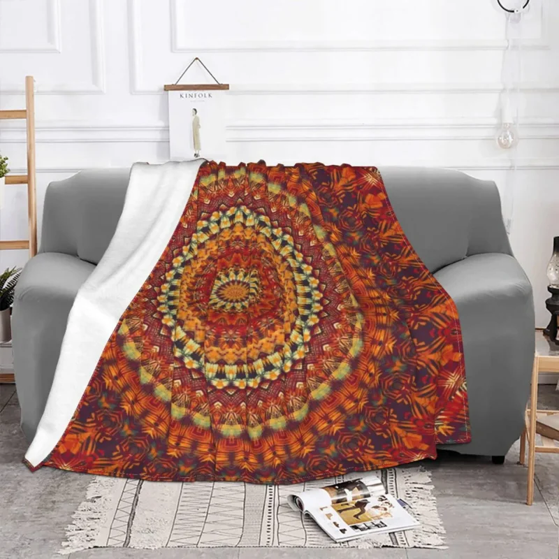 

Mandala Blanket Fleece Spring/Autumn Tribal Gypsy Hippie Breathable Lightweight Throw Blanket for Home Bedroom Bedspread