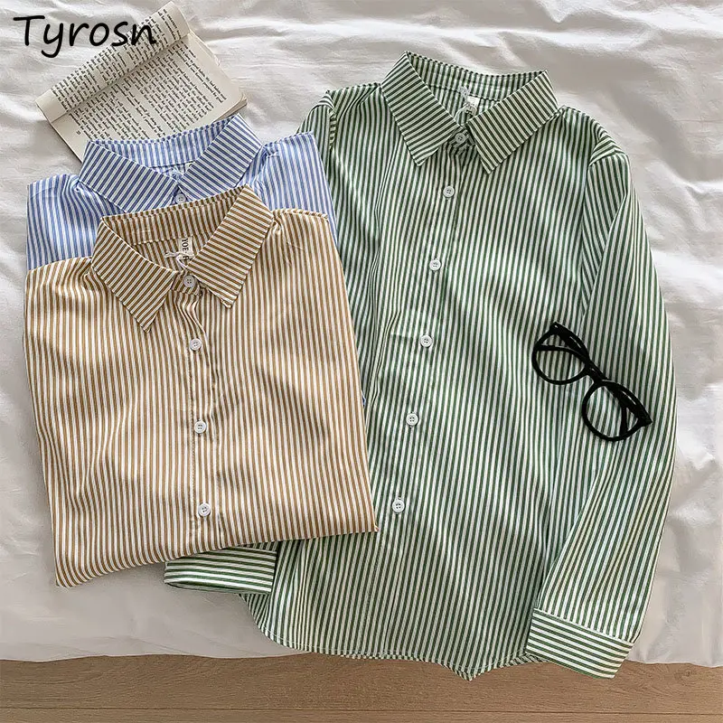 Striped Shirts Women Classic All-match Retro Stylish Office Ladies Basic Loose Korean Style New Leisure Spring Minimalist Daily
Striped Shirts Women Classic All-match Retro Stylish Office Ladies Basic Loose Korean Style New Leisure Spring Minimalist Daily
