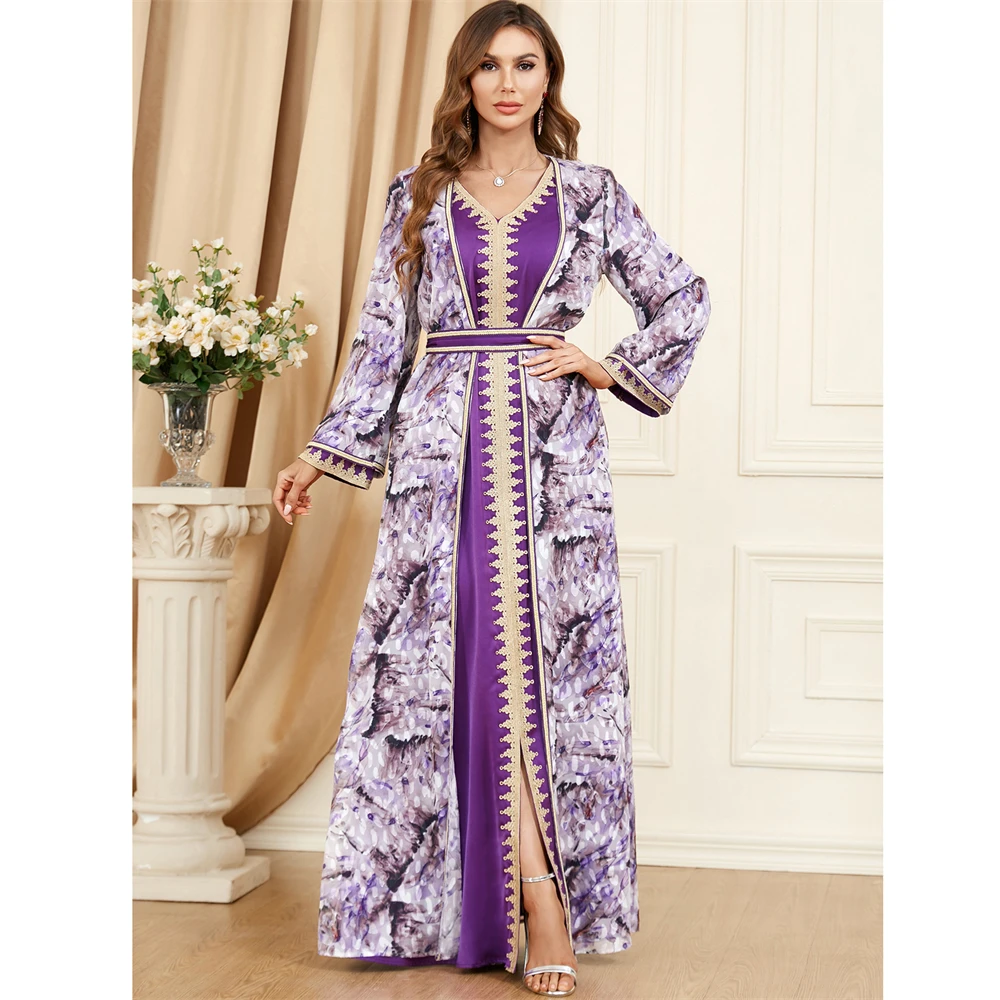 2 Piece Abaya Muslim Print Kimono Inner Dress Set Elegant Women Kaftan Turkey Arabic Islamic Eid Party Evening Morocco Vestidos
2 Piece Abaya Muslim Print Kimono Inner Dress Set Elegant Women Kaftan Turkey Arabic Islamic Eid Party Evening Morocco Vestidos