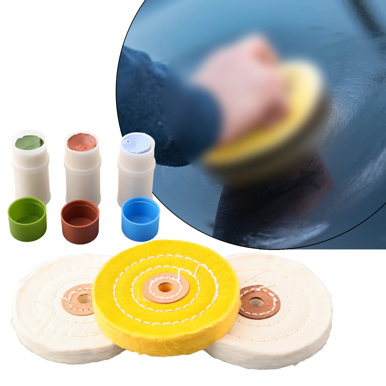 7 Pcs Polishing Kit Metal Cleaning Polishing Buffing Wheel Kit Compound Polish Polishing Wheel Polishing Paste Pad Power Tools
7 Pcs Polishing Kit Metal Cleaning Polishing Buffing Wheel Kit Compound Polish Polishing Wheel Polishing Paste Pad Power Tools