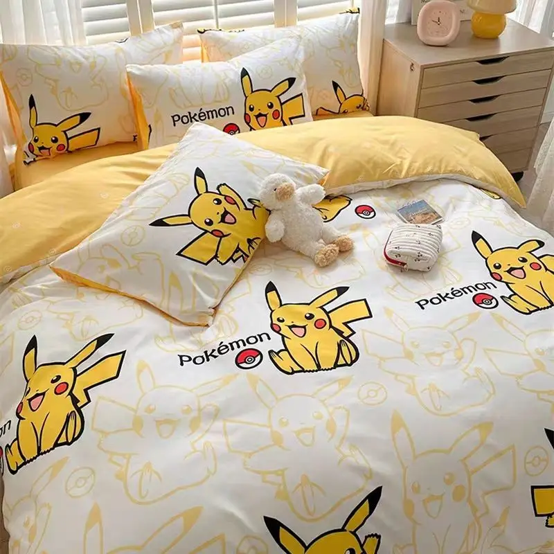 Pokemon Cartoon Series Pikachu Eevee Pure Cotton Four-piece Set Cute Duck Sheets Quilt Covers Pillow Cases Three-piece Set Gift
Pokemon Cartoon Series Pikachu Eevee Pure Cotton Four-piece Set Cute Duck Sheets Quilt Covers Pillow Cases Three-piece Set Gift