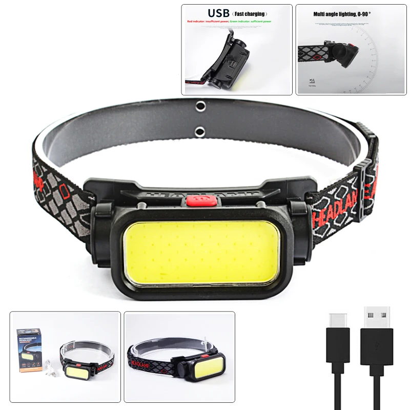 LED Portable Powerful Headlight COB HeadLamp USB Rechargeable Headlight Built-in Battery Waterproof Head Torch For Night Running
LED Portable Powerful Headlight COB HeadLamp USB Rechargeable Headlight Built-in Battery Waterproof Head Torch For Night Running