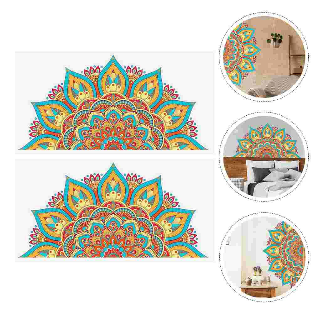 

2 Pcs Mandala Wall Sticker Decor Self Adhesive Stickers Decals Delicate Decors Bedroom Pvc Living