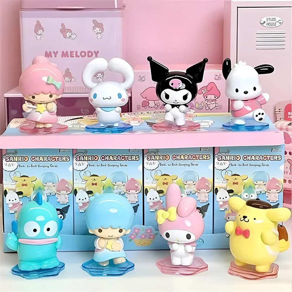 

Miniso Sanrio Animated Character Blind Box Pom Pom Purin Black Beauty Backward Friends Series Surprise Box Action Figurie Toys