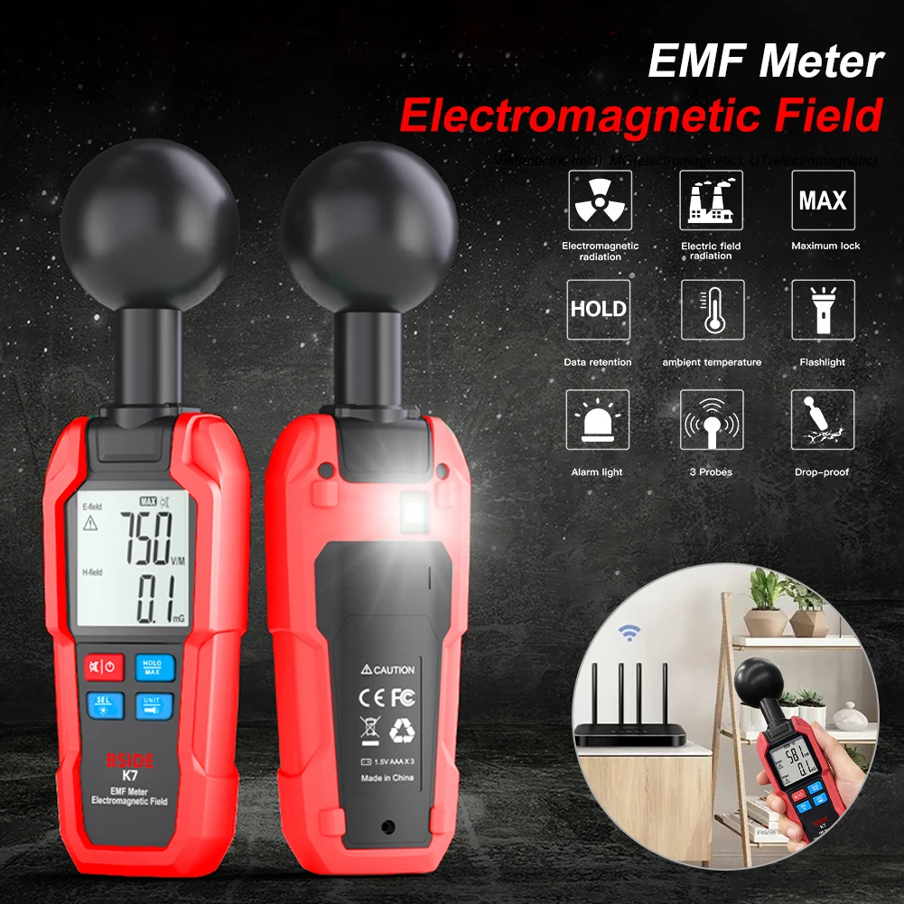 EMF Meter Electric Field Electromagnetic Field Radiation Strength Meter With Temperature Gauge Digital LCD Display EMF Detector
EMF Meter Electric Field Electromagnetic Field Radiation Strength Meter With Temperature Gauge Digital LCD Display EMF Detector