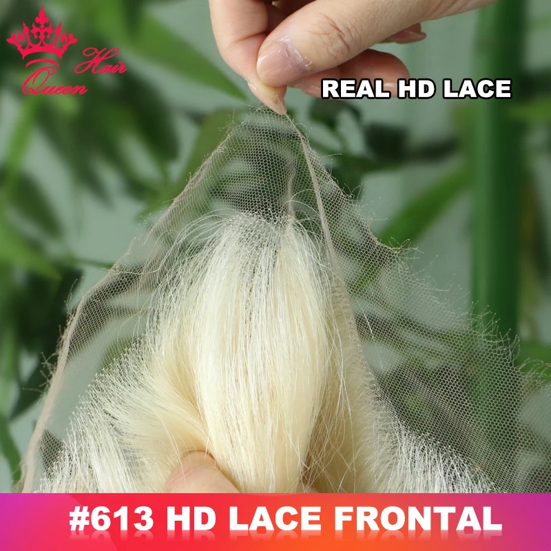 

Queen Hair Real HD Lace Frontal 13x6 13x4 Closure 6x6 5x5 613 Blonde Virgin Human HD Skinlike Melt Skins Lace Straight/Body Wave