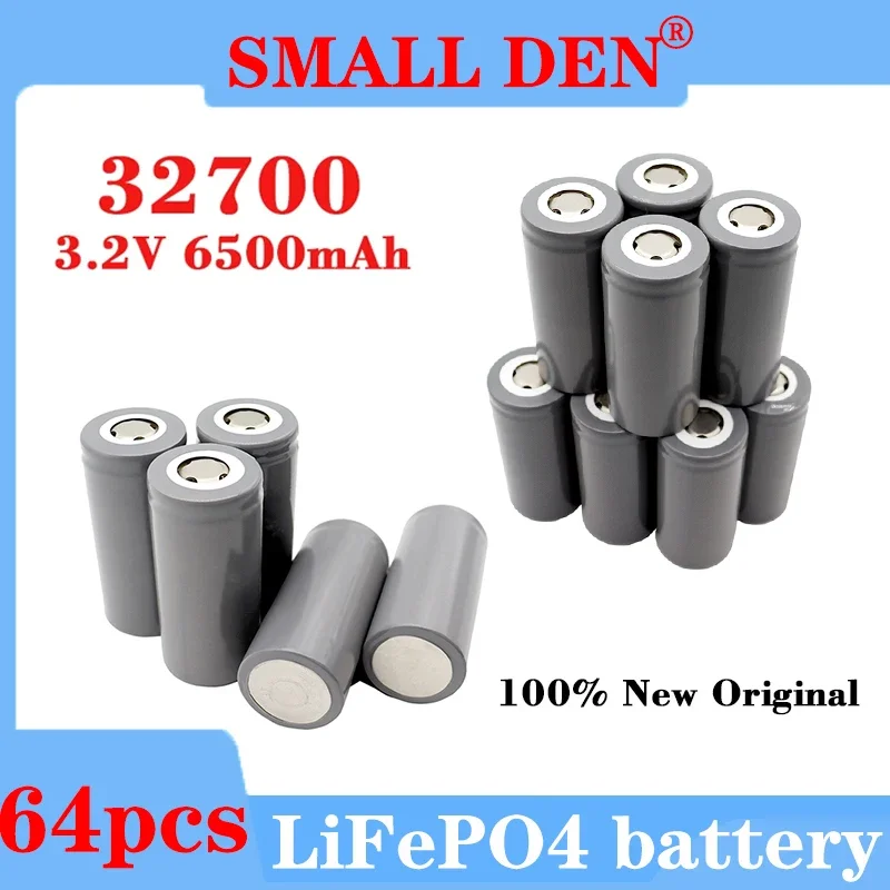64PCS NEW 32700 3.2V 6500mAh LiFePO4 battery 35A continuous discharge55A High power Rechargeable cell DIY solar electric bicycle
64PCS NEW 32700 3.2V 6500mAh LiFePO4 battery 35A continuous discharge55A High power Rechargeable cell DIY solar electric bicycle