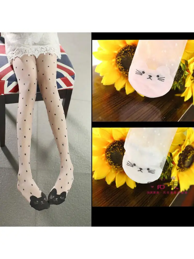 Summer Thin Transparent Core Silk Children's Tights Candy Color Girl's Dance Socks Kitten Pattern Green Black Dot 3pcs 2-6T
Summer Thin Transparent Core Silk Children's Tights Candy Color Girl's Dance Socks Kitten Pattern Green Black Dot 3pcs 2-6T