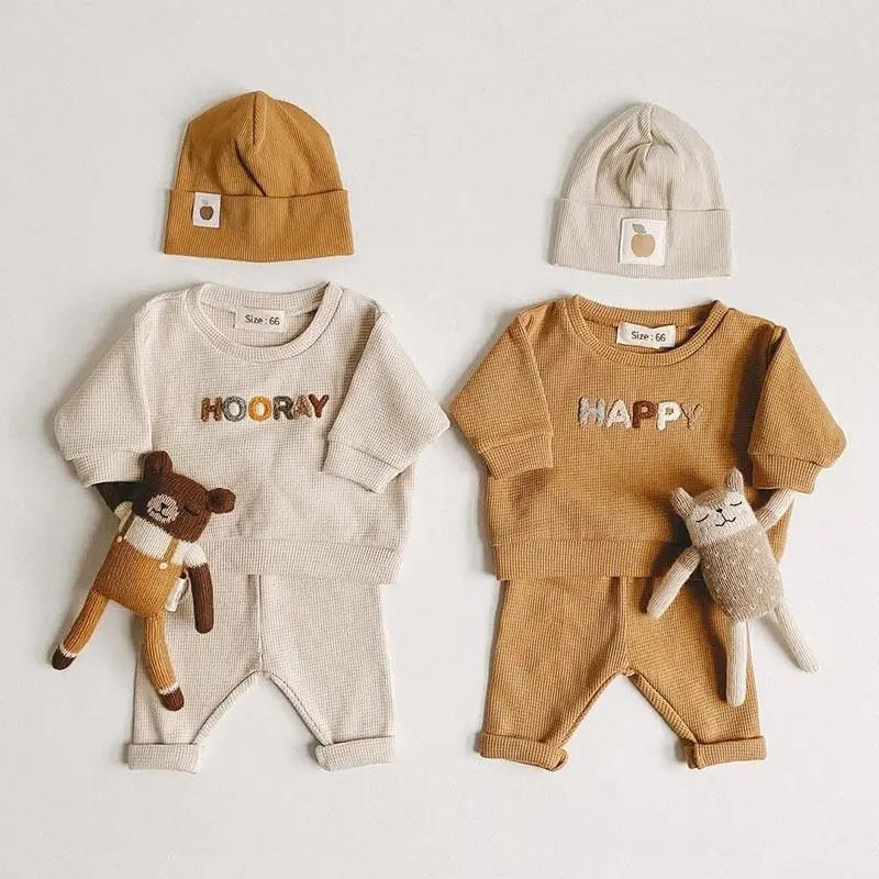 Ins Korean Autumn Baby Boys 2PCS Clothes Set Cotton Letter Long Sleeve Pullovers Waffle Solid Pants Suit Toddler Boys Tracksuit
Ins Korean Autumn Baby Boys 2PCS Clothes Set Cotton Letter Long Sleeve Pullovers Waffle Solid Pants Suit Toddler Boys Tracksuit