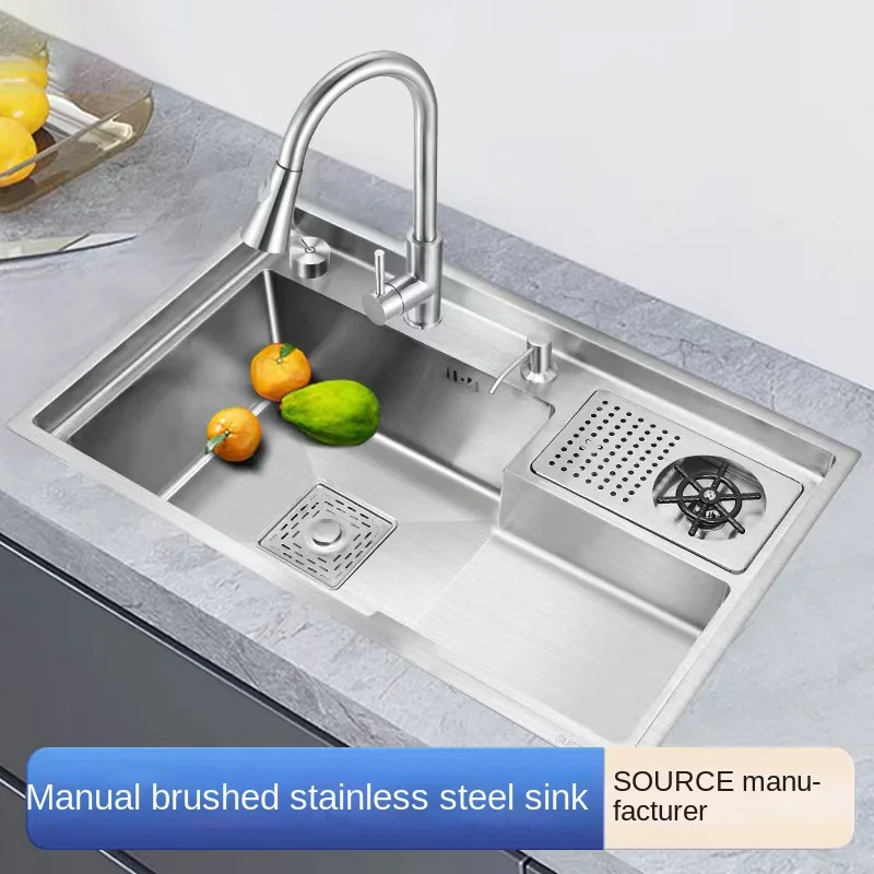 Nano Kitchen Sink Stainless Steel Large Single Blow Stepped Wash Basin with High Pressure Cup Washer Home Resturant Sink
Nano Kitchen Sink Stainless Steel Large Single Blow Stepped Wash Basin with High Pressure Cup Washer Home Resturant Sink
