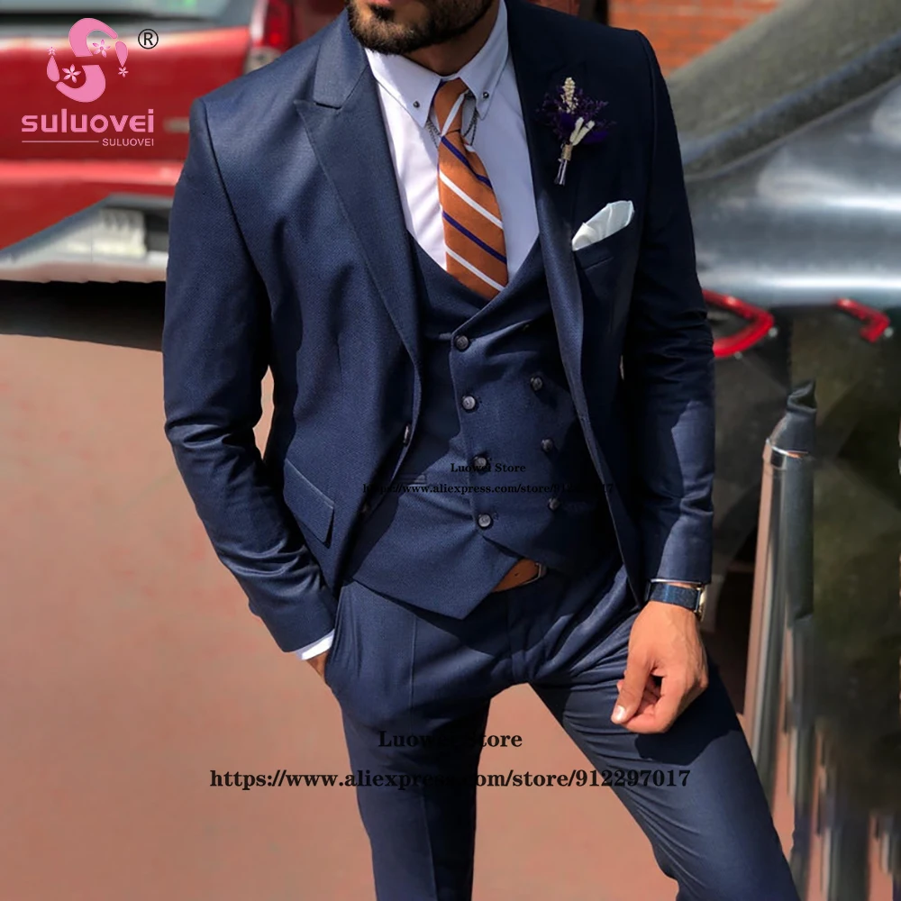 Classic Wedding Groom Suits For Men Slim Fit 3 Piece Jacket Vest Pants Set Male Business Blazer Formal Party Peaked Lapel Tuxedo
Classic Wedding Groom Suits For Men Slim Fit 3 Piece Jacket Vest Pants Set Male Business Blazer Formal Party Peaked Lapel Tuxedo