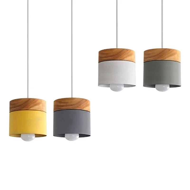 

Nordic Wooden Pendant Light LED Hanging Lighting Dining Room Home Decoration Lamp E27 Droplight for Restaurant Cafe Chandeliers