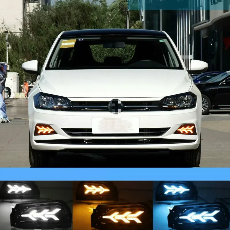 2PCS Car DRL LED Daytime Running Light Fog Lamp Sequential Yellow Turn Signal Function 12V For Volkswagen Polo 2018 2019
2PCS Car DRL LED Daytime Running Light Fog Lamp Sequential Yellow Turn Signal Function 12V For Volkswagen Polo 2018 2019