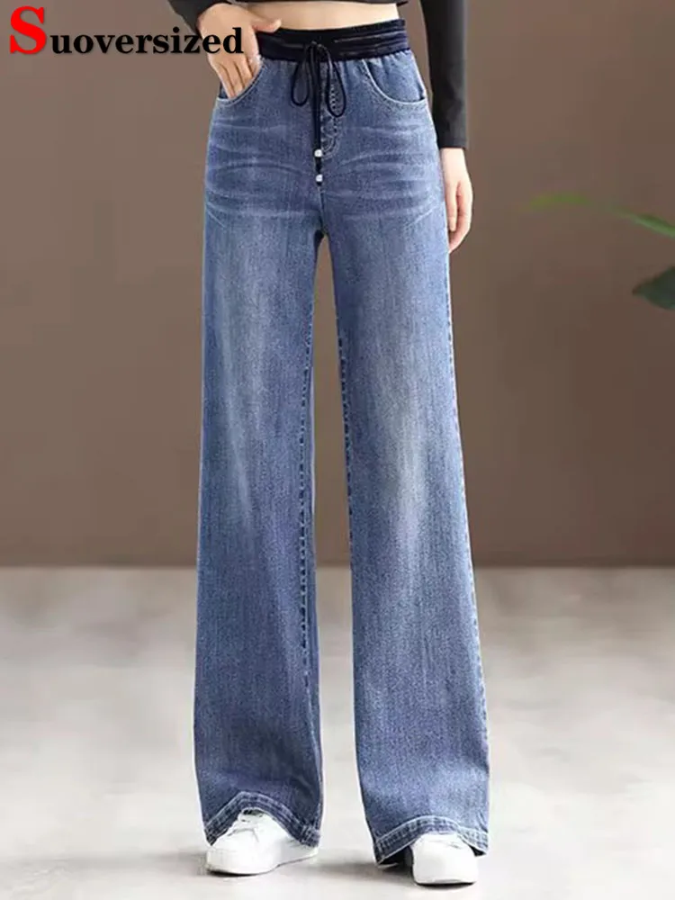 

Women Baggy High Waist Wide Leg Jeans Korean Streetwear Oversize 34 Straight Denim Pants Spring Fall Causal Vintage Kot Pantolon