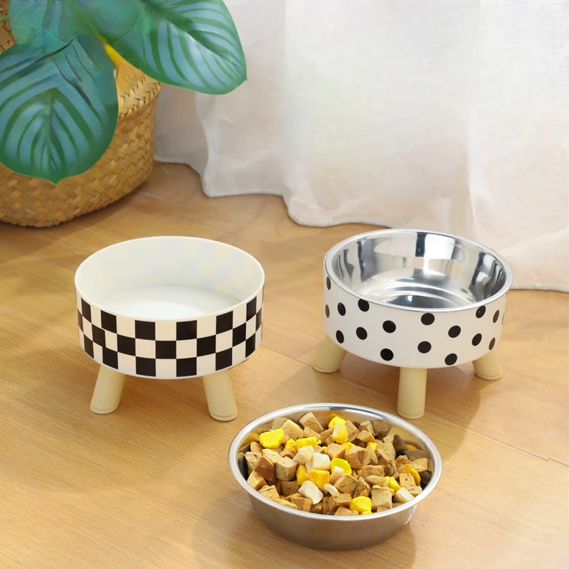 

Dog Bowl Stainless Steel Pet Tall Bowl for Drinking Water To Prevent Spilt Water Bowl Food Bowl Suitable for Cats and Small Dogs