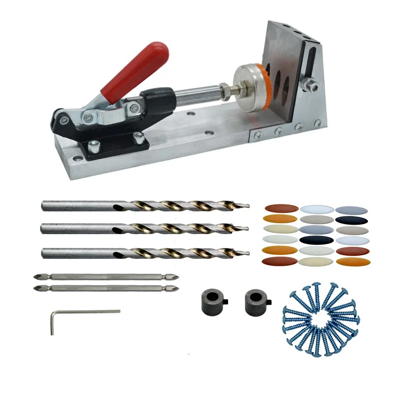 Pocket Hole Jig Clamp Screw Guide Kit Adjustable Height Vise With Toggle Clamp Woodworking
Pocket Hole Jig Clamp Screw Guide Kit Adjustable Height Vise With Toggle Clamp Woodworking