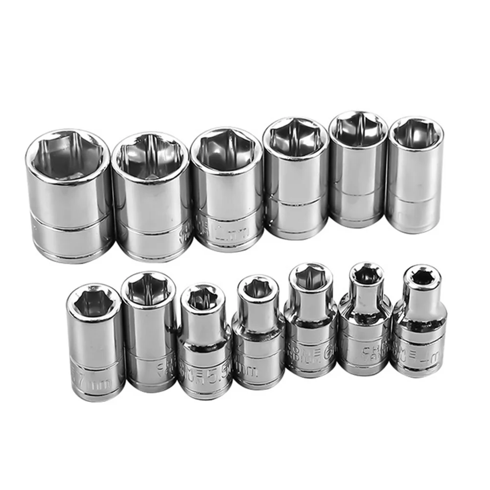 1/4 Inch 4-14mm Sleeve Six Angle Sleeve Hex Deep Socket Wrench Head Sleeve For Ratchet Wrench Auto Repair Hand Tool
1/4 Inch 4-14mm Sleeve Six Angle Sleeve Hex Deep Socket Wrench Head Sleeve For Ratchet Wrench Auto Repair Hand Tool