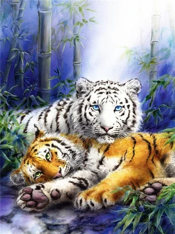 

AZQSD Diamond Painting Full Square Tiger Lion Leopard Diamond Embroidery Forest Animal Gift Home Decor Handmade