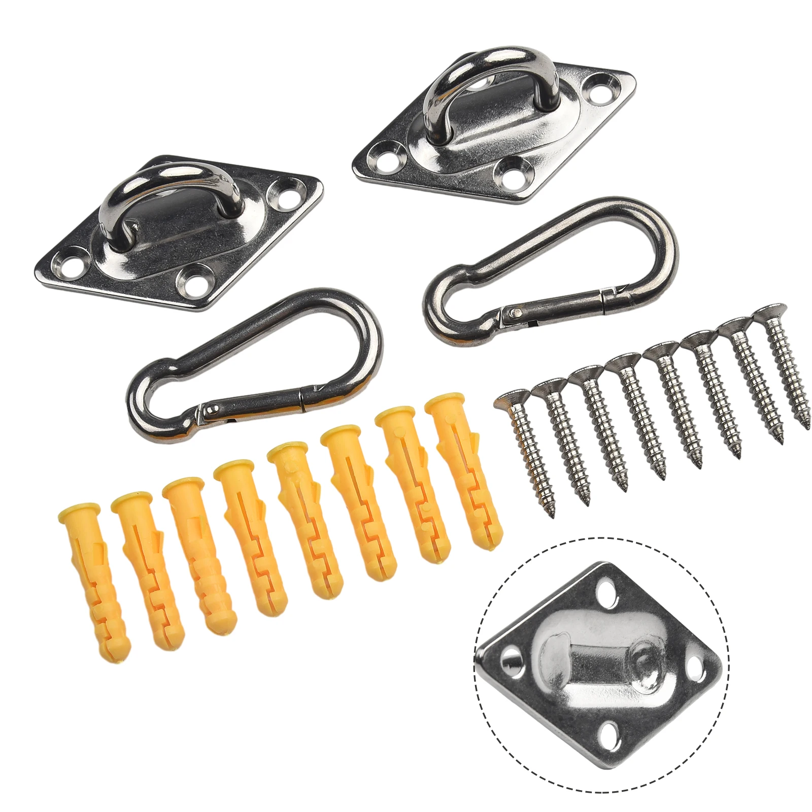 Stainless Heavy Duty Ceiling Hanging Hook Set Swing Chair Bracket Hardware Tool Yoga Carabiner Suspension Door Latch Snap Hook
Stainless Heavy Duty Ceiling Hanging Hook Set Swing Chair Bracket Hardware Tool Yoga Carabiner Suspension Door Latch Snap Hook