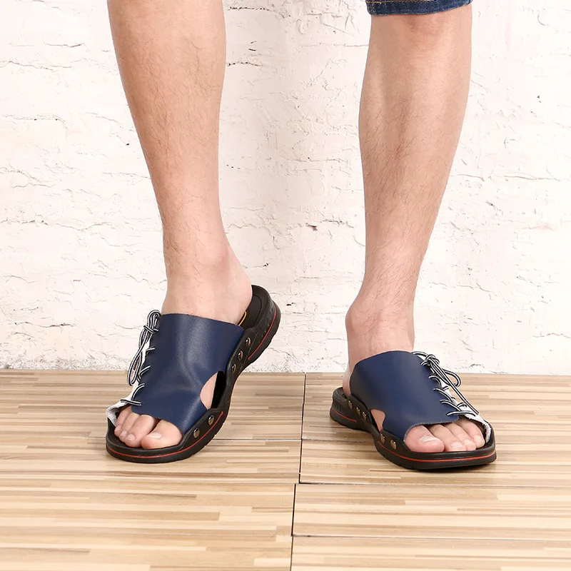 Summer Sandals Beach Shoes Men Slippers Big Size 48 Genuine Leather Slippers Fashion Comfy Mens Slippers Outdoor Leather Real
Summer Sandals Beach Shoes Men Slippers Big Size 48 Genuine Leather Slippers Fashion Comfy Mens Slippers Outdoor Leather Real