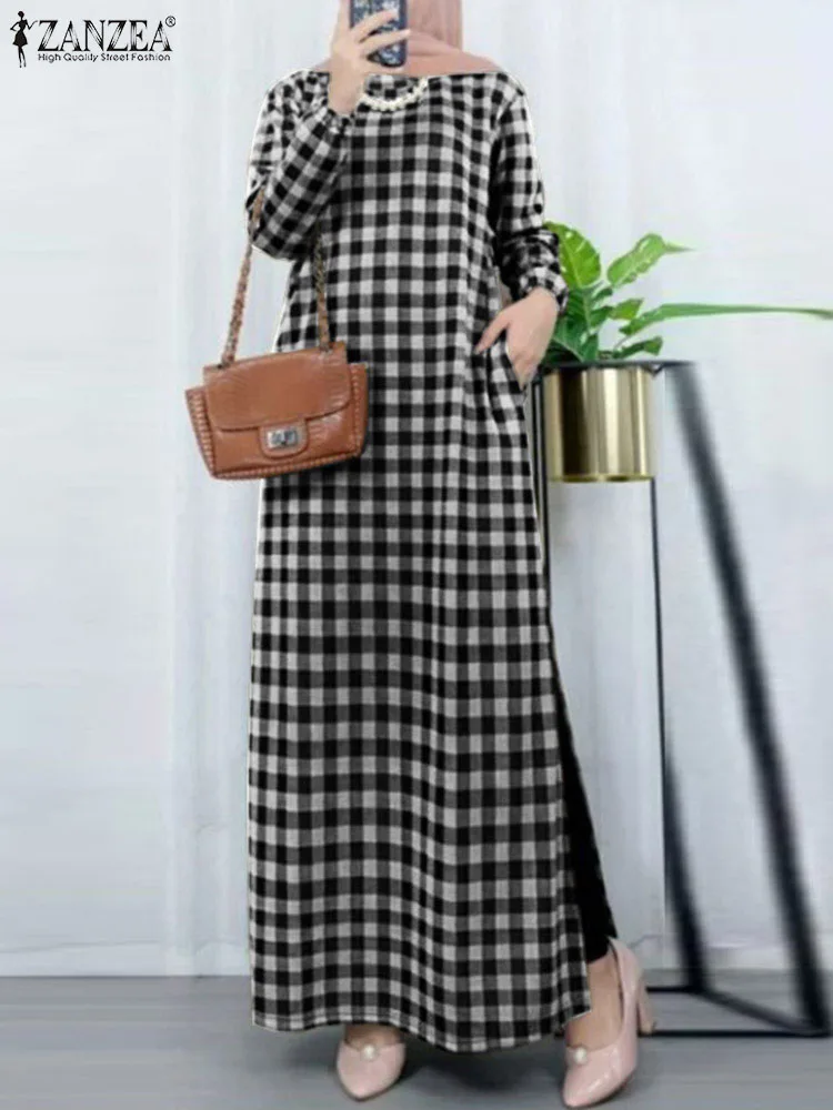 ZANZEA Fashion Grid Printed Muslim Dress Women Long Sleeve O-Neck Sundress Vintage Party Vestidos Femme Elegant Abaya Maxi Robe
ZANZEA Fashion Grid Printed Muslim Dress Women Long Sleeve O-Neck Sundress Vintage Party Vestidos Femme Elegant Abaya Maxi Robe