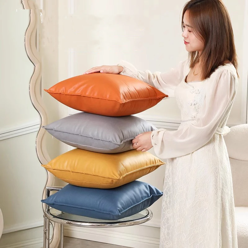 Solid Color Imitation Leather Cushion Cover Pillow Case Cover Decorative Pillowcase Seat Car Cushion Cover Home Supply
Solid Color Imitation Leather Cushion Cover Pillow Case Cover Decorative Pillowcase Seat Car Cushion Cover Home Supply