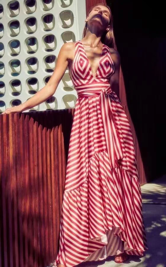 Red White Maxi Dress Bow Striped Irregular Sleeveless Sexy Style Woman Clothes New High Quality
Red White Maxi Dress Bow Striped Irregular Sleeveless Sexy Style Woman Clothes New High Quality
