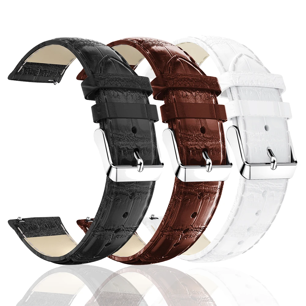 

20mm Leather Watch Strap for Huami Amazfit GTR Mini / 42mm Bracelet for Amazfit Bip S U 3 Pro GTS 4 2 3 2E GTS2 Mini Watch Bands