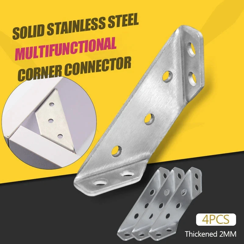 4PCS Universal Furniture Corner Connector Angle Fasten Connector Furniture Triangle Support Frame Stainless Steel Corner Bracket
4PCS Universal Furniture Corner Connector Angle Fasten Connector Furniture Triangle Support Frame Stainless Steel Corner Bracket