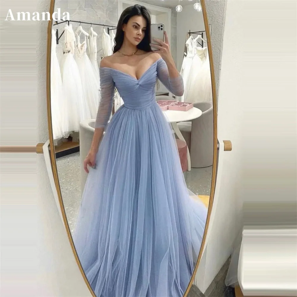 Amanda Baby Blue A-line Evening Dress Long Sleeve Prom Dress 2023 Sexy V-neck Party Dress Elegant Tulle Prom Gown
Amanda Baby Blue A-line Evening Dress Long Sleeve Prom Dress 2023 Sexy V-neck Party Dress Elegant Tulle Prom Gown
