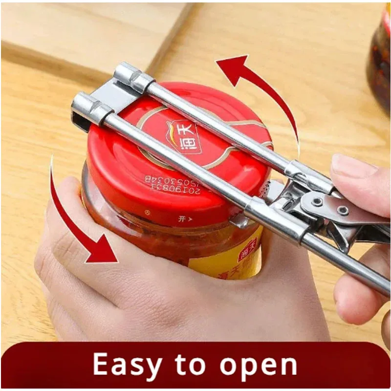 

Stainless Steel Bottle Opener Adjustable Can Opener Multifunctional 0.5-16cm Jar Lid Opener Kitchen Accessories