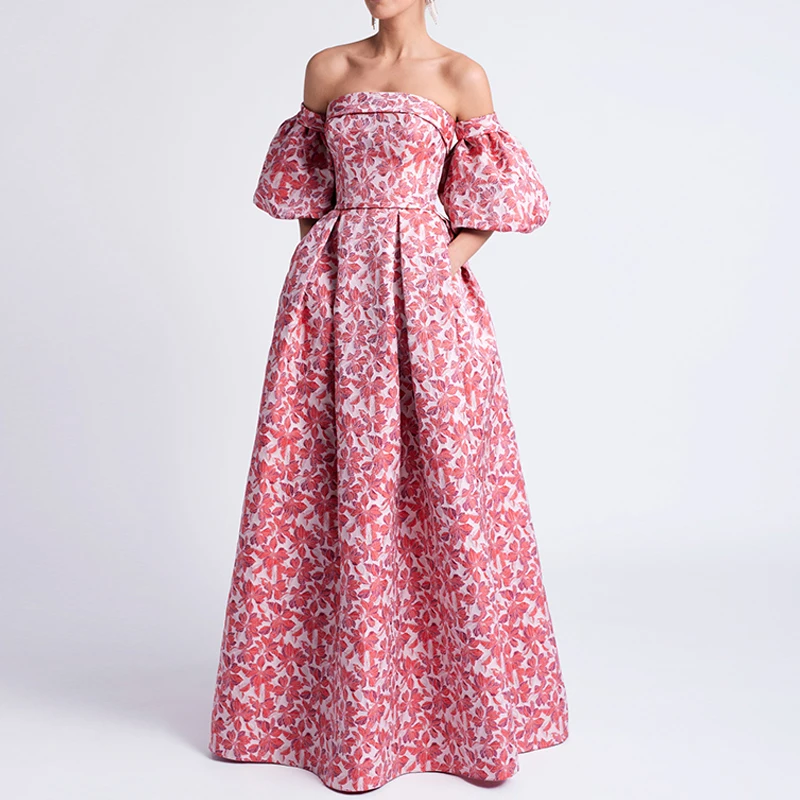 Cocktail Party Big Hem Dresses Elegant Short Sleeve Off Shoulder Evening Dress Chic Women Print Pockets Formal Occasion Dress
Cocktail Party Big Hem Dresses Elegant Short Sleeve Off Shoulder Evening Dress Chic Women Print Pockets Formal Occasion Dress