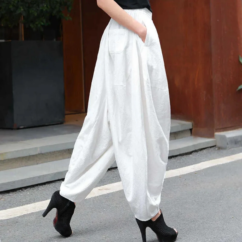 Summer Women Cotton Linen Harem Pants Female Loose Lantern Casual Trouses Black White Cross-Pants
Summer Women Cotton Linen Harem Pants Female Loose Lantern Casual Trouses Black White Cross-Pants