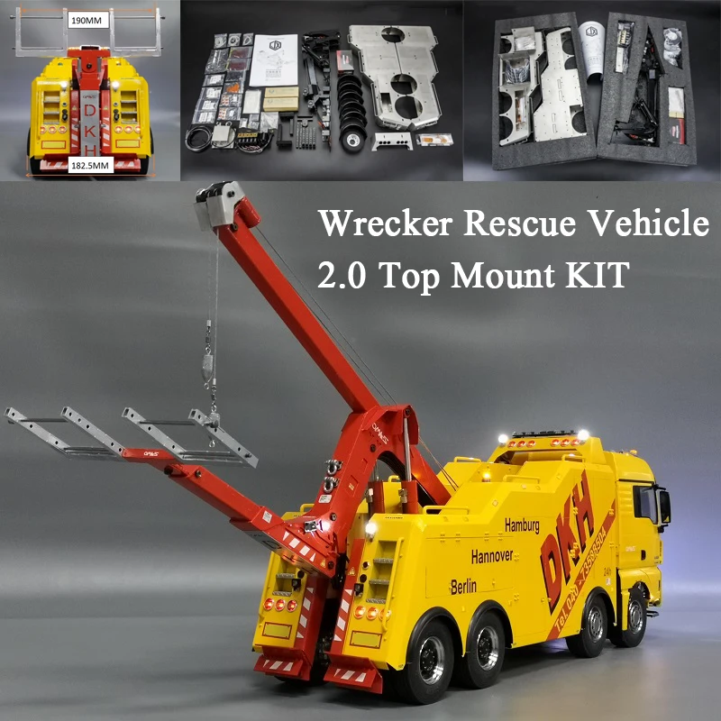

Wrecker Rescue Vehicle 2.0 Top Mount KIT JXmodel Tamiya Truck 1/14 Tractor Hydraulic Engineering Machinery Model Adult Toy