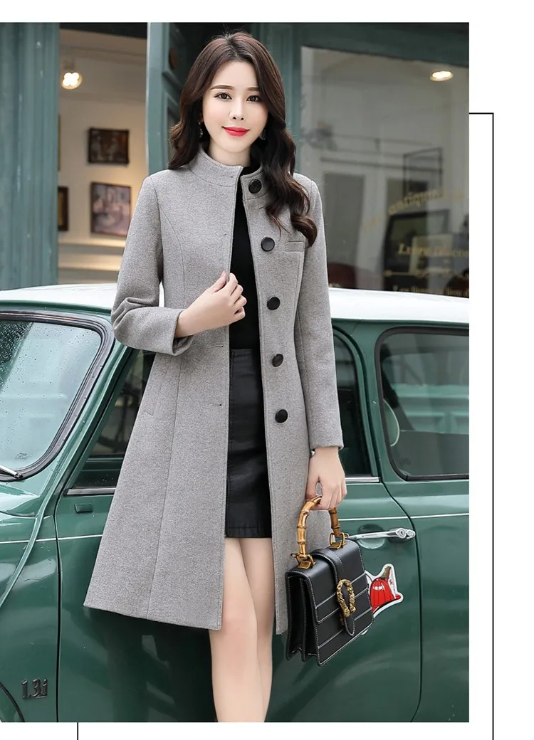 

Plus-size Belted Women's Trench Laydies Woolen Single-breasted Overcoat High Street Loose Windbreaker For Spring Autumn M-3XL