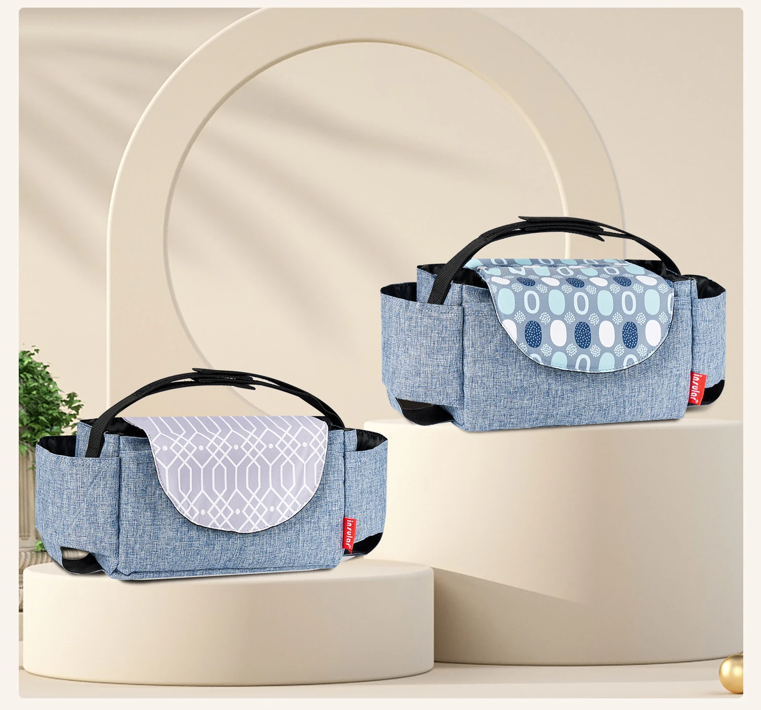 

New Baby Diaper Bag Nappy Stroller Bags Stroller Organizer Mummy Travel Diaper Bags Hanging Carriage Pram Buggy Cart Bottle Bags