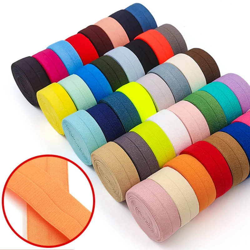 

100m/Lot 2cm Fold Over Elastic Band Belt Nylon Waist Rope Underwear Clothing Edging Accessory Art Craft DIY Apparel Fabric