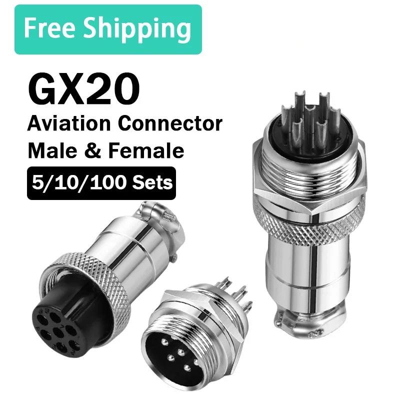 5/10/100SETS GX20 Aviation Connector Sensor Encoder Plug Socket 2/3/4/5/6/7/8/9/10/12/14/15 PIN
5/10/100SETS GX20 Aviation Connector Sensor Encoder Plug Socket 2/3/4/5/6/7/8/9/10/12/14/15 PIN