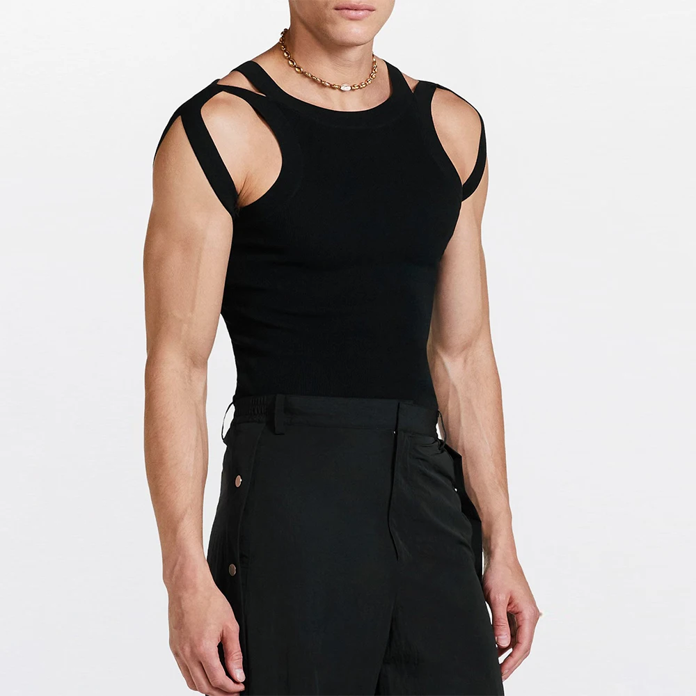 Men Knit Sleeveless Muscle Fitness Vest Tank Tops Slim Fit Party Clubwear Shirts Sexy Hollow Suspenders Top Erotic Sweatshirt
Men Knit Sleeveless Muscle Fitness Vest Tank Tops Slim Fit Party Clubwear Shirts Sexy Hollow Suspenders Top Erotic Sweatshirt