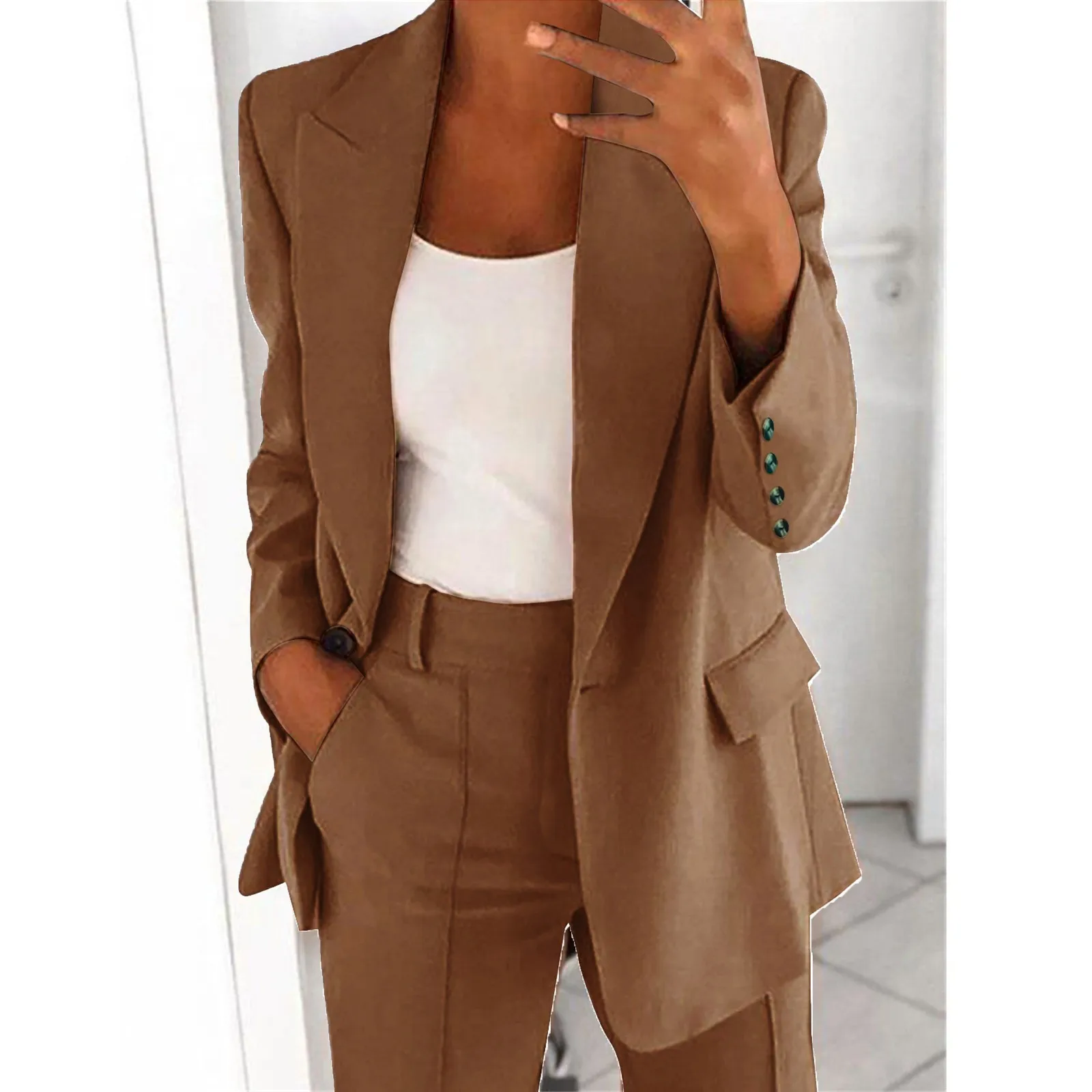 Women's Blazer Elegant Summer Fitted Jacket Suit Jacket Business Oversized Spring Pockets Thin Jacket Blazer Jacket Short Blazer
Women's Blazer Elegant Summer Fitted Jacket Suit Jacket Business Oversized Spring Pockets Thin Jacket Blazer Jacket Short Blazer
