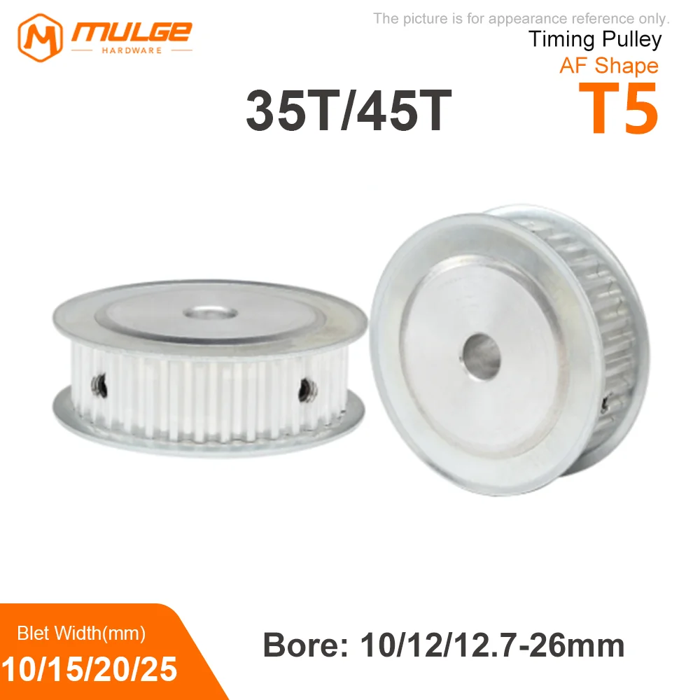 

Timing Pulley T5-35T/45T pore size 10-26mm Alloy Wheels AF Shape Teeth Pitch 5mm Match With T5 Width 10/15/20/25mm Timing Belt