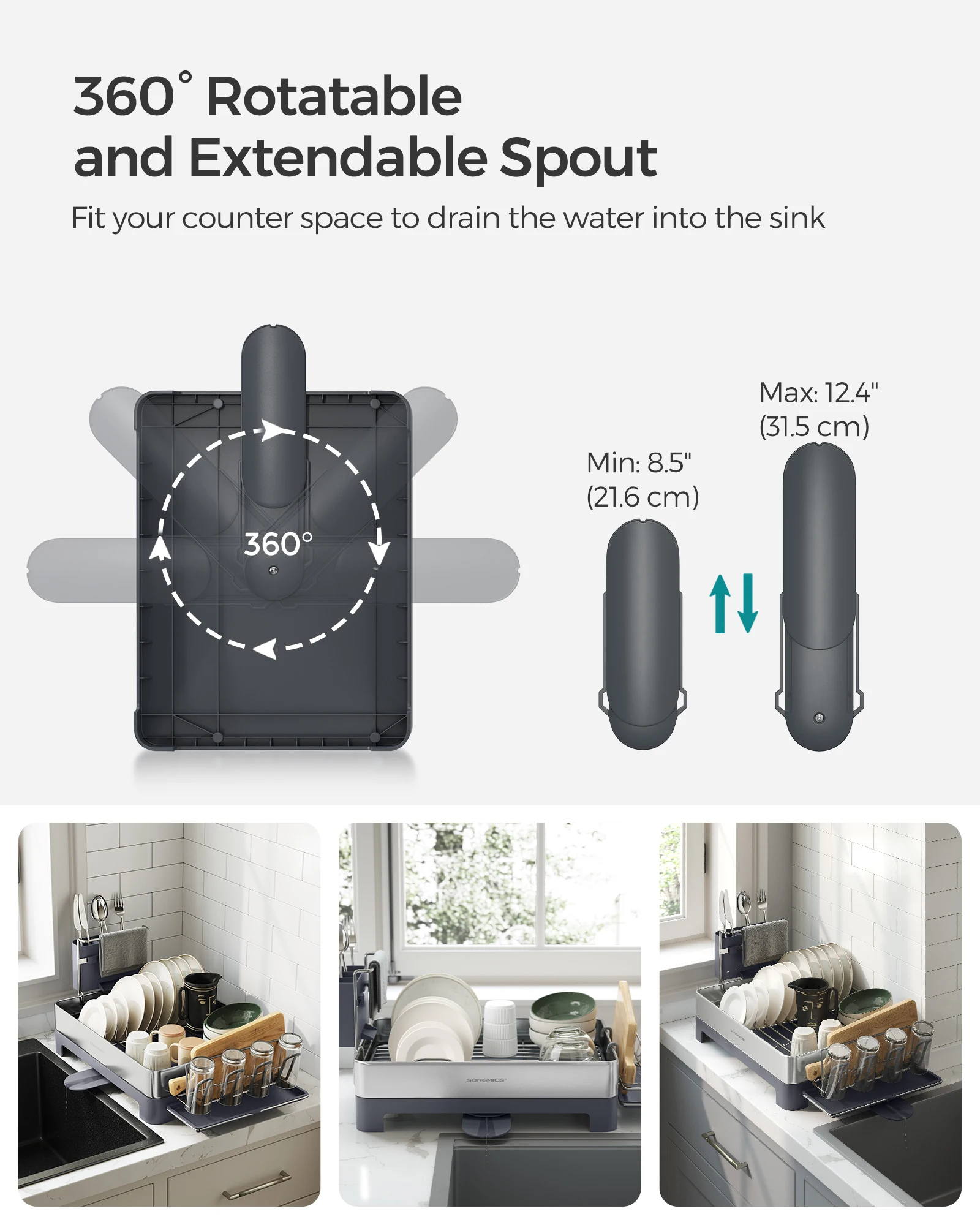 Large Dish Drying Rack, Premium Stainless Steel Dish Rack with Rotatable Spout, Fingerprint-Resistant Dish Drainers 6 Mallzona Sfc0ca0b3d7d54c38997f7edddfc543fcu Large Dish Drying Rack, Premium Stainless Steel Dish Rack with Rotatable Spout, Fingerprint-Resistant Dish Drainers Mallzona