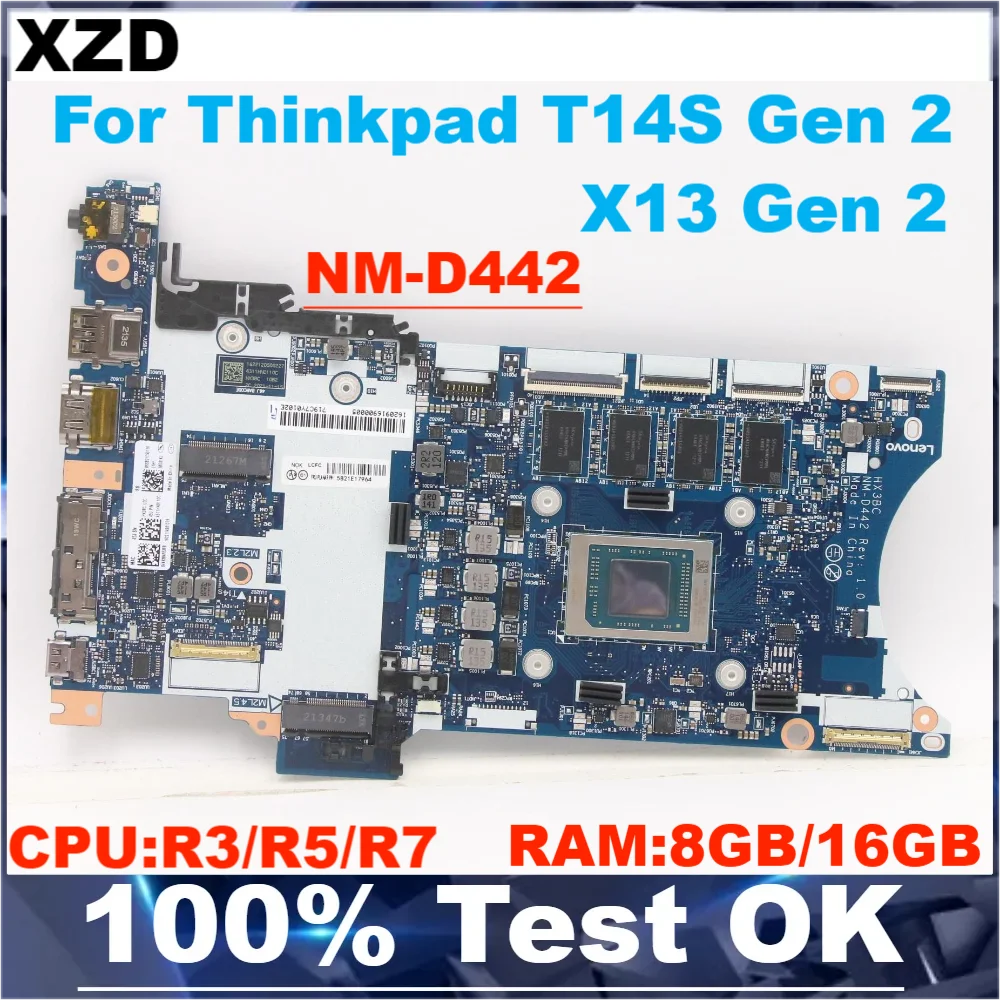 NM-D442 Mainboard For Thinkpad T14S X13 Gen2 Laptop Motherboard with R3 R5 R7 AMD CPU 100% Fully Tested
NM-D442 Mainboard For Thinkpad T14S X13 Gen2 Laptop Motherboard with R3 R5 R7 AMD CPU 100% Fully Tested