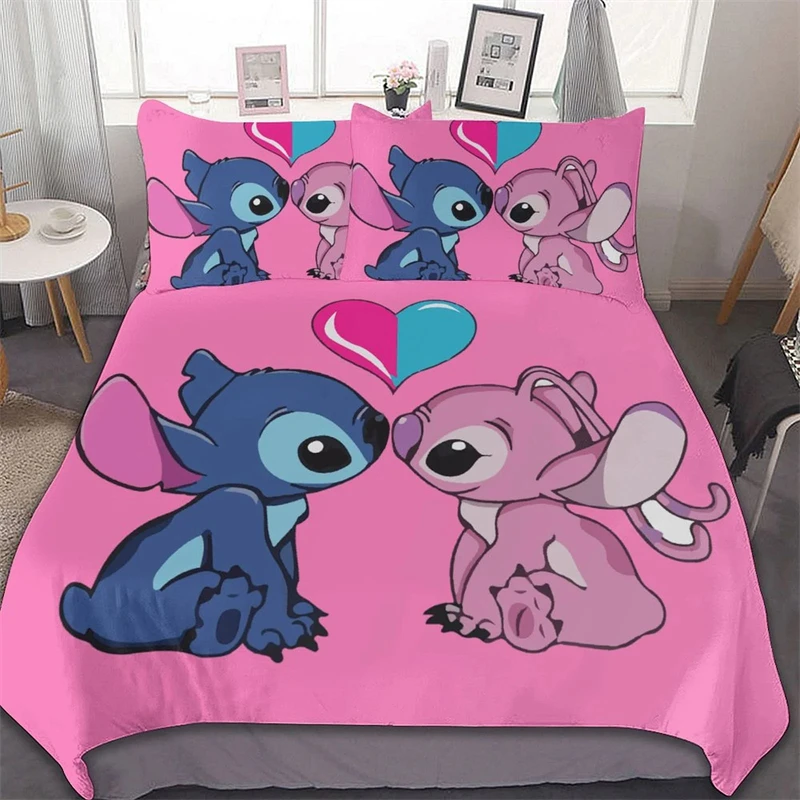 

Stitch Duvet Cover Set, Home Bedroom Decor, Luxurious Soft Microfiber Fabric, Bedding Set with Pillowcases 3 Piece Bedding Set