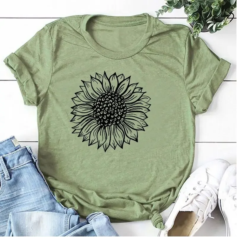 Sunflower Fashion Graphic Shirt Aesthetic Cotton Women Tshirts Short Sleeve Casual Tees O Neck streetwear Unisex Female Clothing
Sunflower Fashion Graphic Shirt Aesthetic Cotton Women Tshirts Short Sleeve Casual Tees O Neck streetwear Unisex Female Clothing