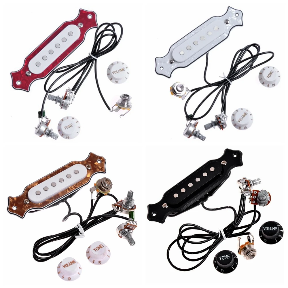 1Set 6 String Guitar Single Coil Pickup Cigar Box Pre-wired Guitar Soundhole Pickup Harness with Volume & Tone Pots
1Set 6 String Guitar Single Coil Pickup Cigar Box Pre-wired Guitar Soundhole Pickup Harness with Volume & Tone Pots
