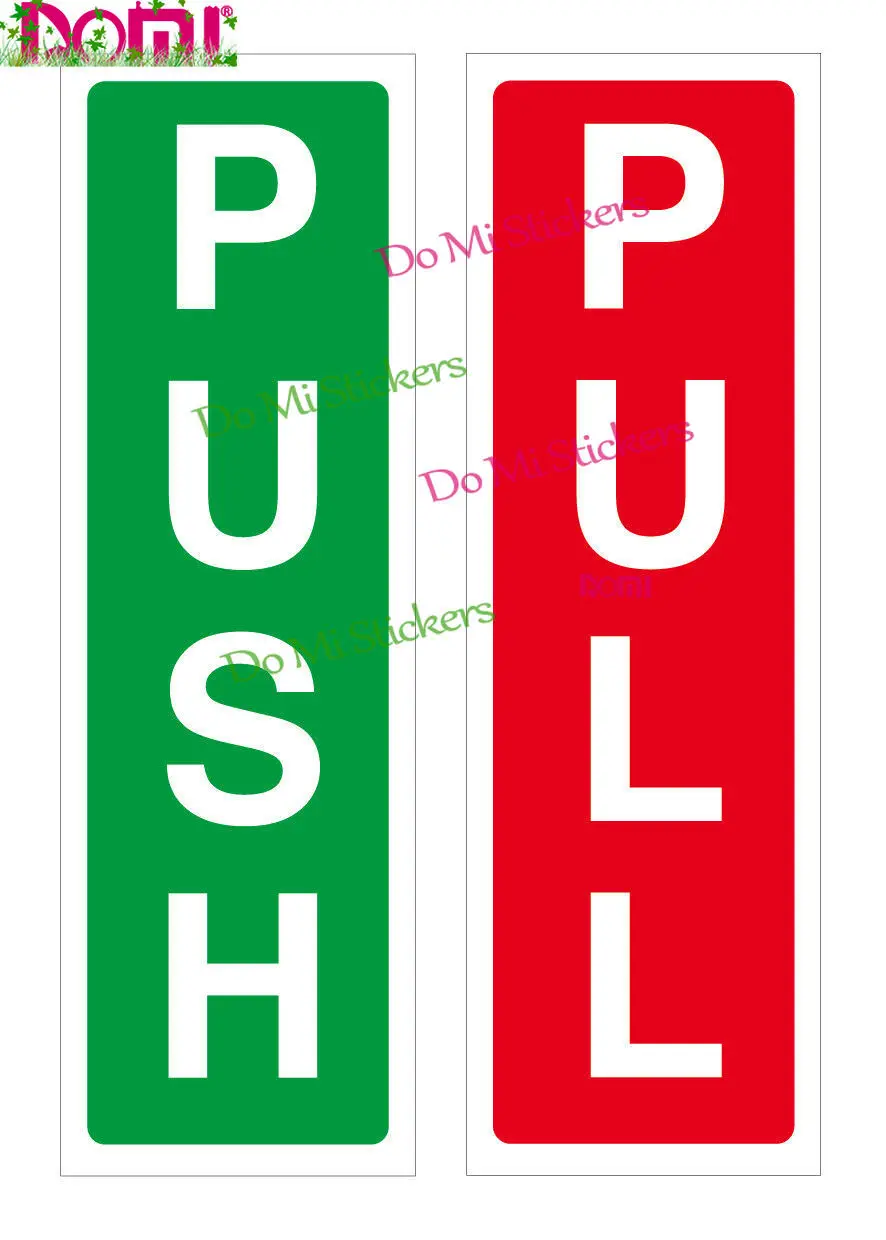 

Push & Pull Rosso E Verde, Auto, Furgone, Decalcomania, Business Sliding Door Access Sign Sign Sticker and Red Push-pull Sticker