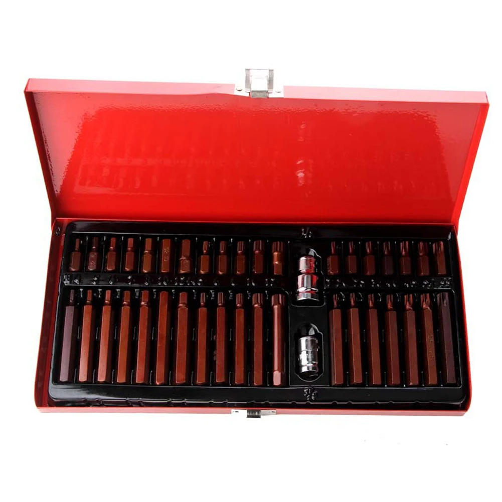 40pcs Torx Star Screwdriver Bits Socket Set 30/75mm T20/T25/T30/T40/T45/T50/T55 Hex Shank Ratchet Wrench Electric Driver Parts
40pcs Torx Star Screwdriver Bits Socket Set 30/75mm T20/T25/T30/T40/T45/T50/T55 Hex Shank Ratchet Wrench Electric Driver Parts