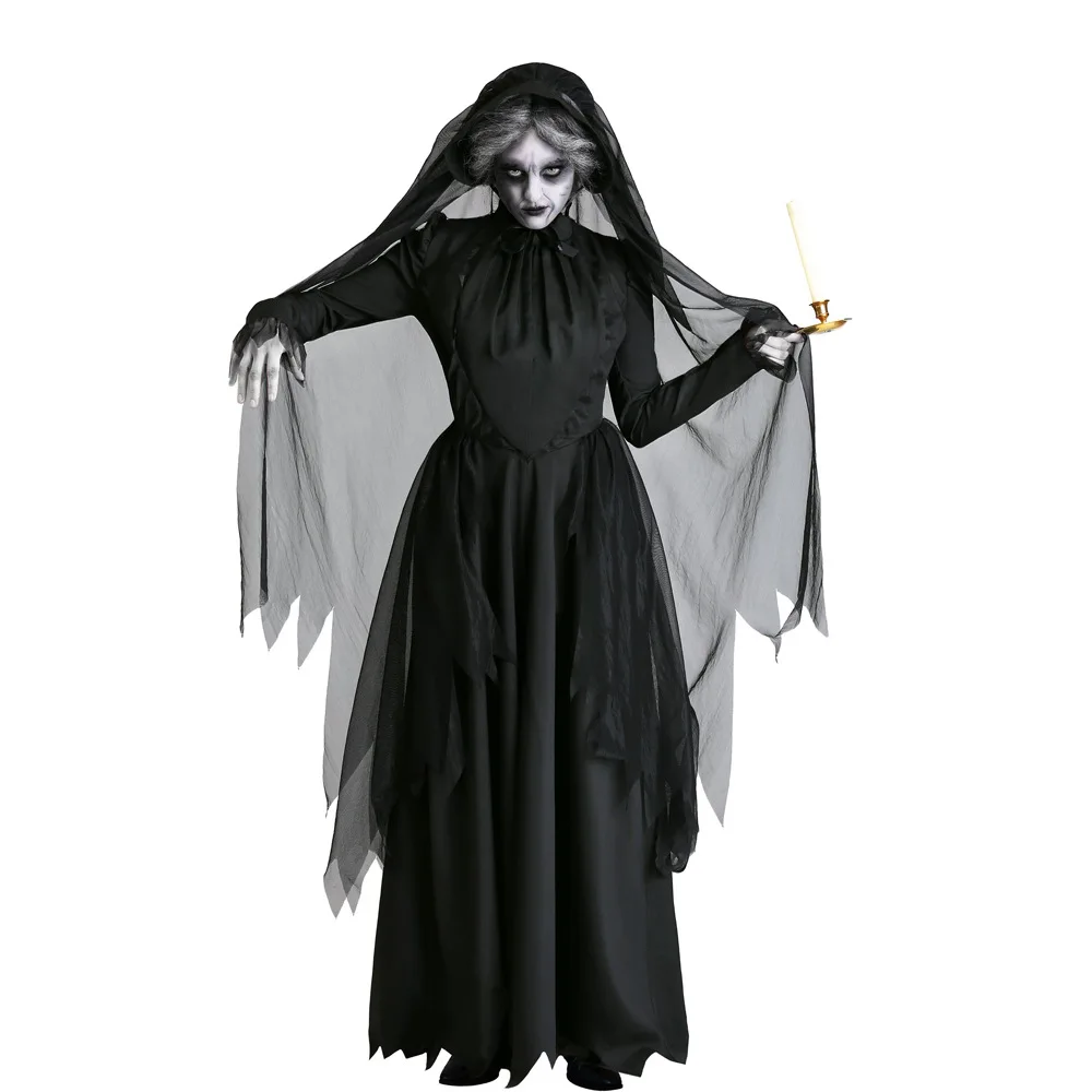 

Halloween Vampire Witch Dress Cosplay Costumes Scary Women Stage Performance Wear Costume Adult Ghost Fancy Dress With Cloak